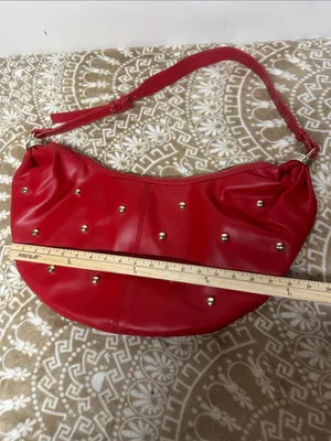 Urban Expression Red Studded Hobo Bag thumbnail 7