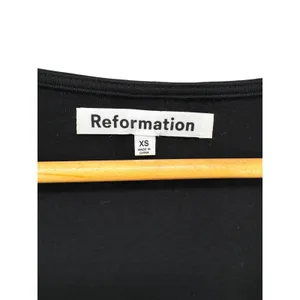 Reformation Vianna Black Long Sleeve Plunge Cutout Bodycon‎ Mini Dress XS thumbnail 4
