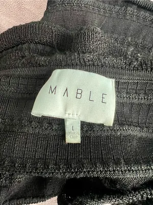 MARBLE Black Ruffle Lace-Trim Camisole thumbnail 3