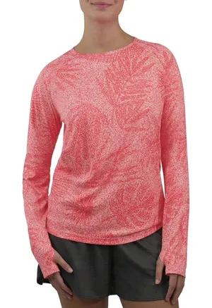 Reel Life Womens T-Shirt Size S Coral Long Sleeve UV Fishing Active Relaxed Fit thumbnail 1