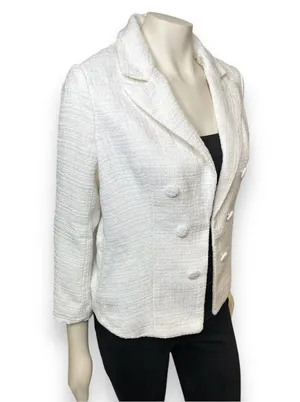 Lulu’s l White Tweed Open-Front Blazer Medium New with Tags thumbnail 5