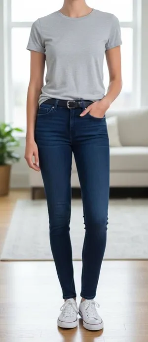 7 For All Mankind Dark Blue high waist Skinny Jeans thumbnail 1