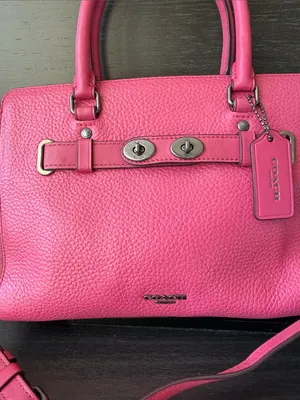 Coach mini Swagger Bag Leather Pink Turn Lock Zip Top Tote Cross body thumbnail 3