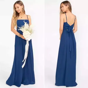 Show Me Your Mumu‎ Lauren Tie Maxi Dress Navy Women's Large NEW $188 thumbnail 2