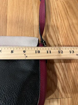 Kate Spade Crossbody Bag Womens Medium Colorblock Black Burgundy White Leather thumbnail 9