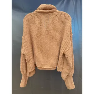 Free People Be Yours Pullover Sweater Camel Chunky Knit Oversized Cowl Neck XS thumbnail 10
