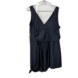 NWT Torrid Black Wireless Short‎ Asymmetrical Swim Dress With Brief Size 2X thumbnail 6