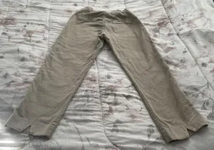 Corduroy Beige Ivory Bootcut Pants, one size thumbnail 13