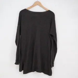 Old Navy Sweater Womens L Tunic Charcoal Grey Boat Neck Side Slit Excellent thumbnail 4