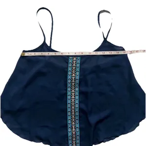January 7 Sheer Women's Crop Top S Aztec Summer Festival Embroidered Blouse thumbnail 4