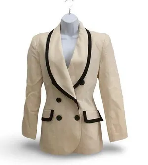 J. Gallery Contrast Trim Blazer Black Size 4 thumbnail 1
