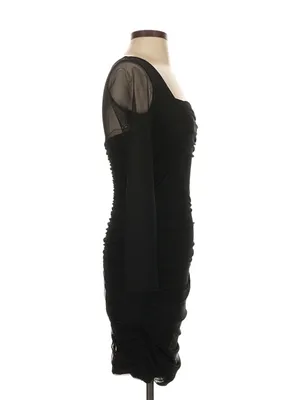 Princess Polly Charvi Black Ruched Mesh Mini Dress Size 4 Indie Y2K Party thumbnail 5