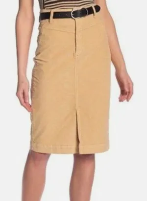 Free People Yellow Corduroy Skirt Womens 26 Academia Retro Boho Casual Librarian thumbnail 1