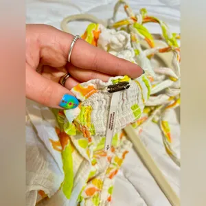 Free People floral print babydoll dress with ruffle hem thumbnail 3