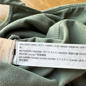 Abercrombie & Fitch Square Neck Lightly Lined Sports Bra, Green, Size Small thumbnail 9