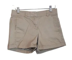Womens J.Crew 4" Stretch H5806 Beige Cotton Blend Pockets Chino Shorts Size 00 thumbnail 1