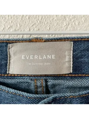 Everlane The Summer Jean Size 26 Regular Medium Wash Distressed Cotton Casual thumbnail 4