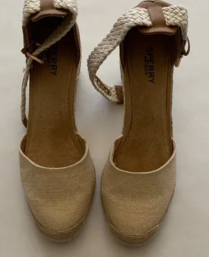 Sperry Women's Tan and Cream Espadrille Wedges thumbnail 1