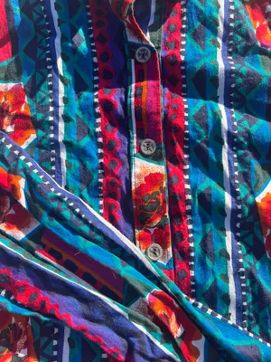 Vintage Roper Western Aztec Floral Button Down Shirt Large thumbnail 3