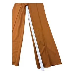 FORE Caramel Brown High Waisted Wide Flare‎ Leg Pants V Waistband Medium Pintuck thumbnail 6