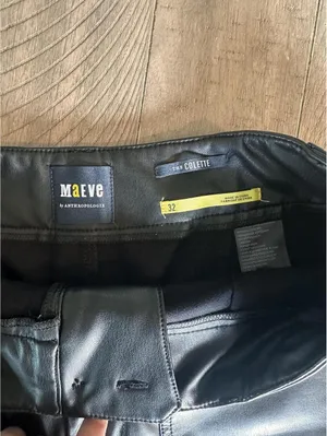 Anthropologie Maeve The Colette Black High Rise Faux Leather Shorts Women’s 32 thumbnail 7