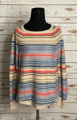 L.L. Bean textured multicolored striped long sleeve pullover sweater Size XS thumbnail 1