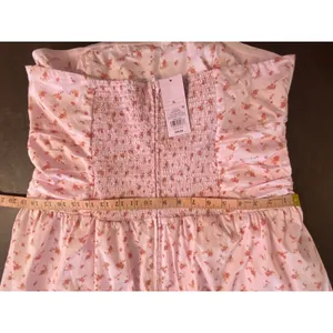Wild Fable NWT Pink Floral Strapless Midi‎ Dress Smocked XL Cottagecore Soft Girl Romantic thumbnail 9
