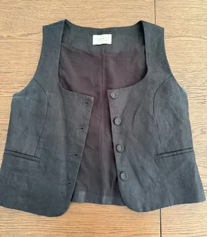 DISSH Linen Vest Black Size 4 thumbnail 1