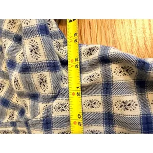 Woolrich Blue Geometric Plaid Button Down Shirt Large Coastal Cowgirl XL‎ thumbnail 7