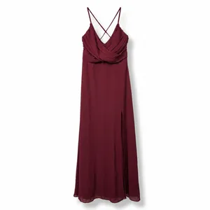 NEW Lulus Event Ready Burgundy Pleated Backless Lace-Up Sweeping Maxi Dress thumbnail 5