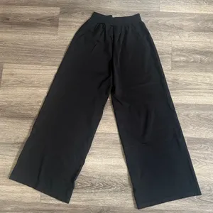 OQQ Black Wide-Leg Pants Medium High Rise Casual Flare thumbnail 2