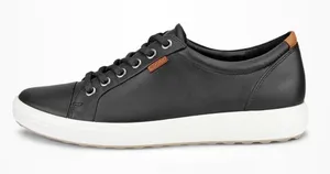 ECCO Soft 7 Sneaker Womens 40 Black Excellent Leather Lace-Up Low Top thumbnail 1