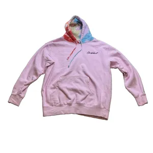 Clickbait Pink Tie Dye Hooded Pullover Hoodie Sweatshirt Women's Size L thumbnail 7