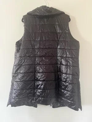 Chicos Lightweight Puffer Vest Jacket Black Quilted 16 Utility Zip Up Casual thumbnail 7