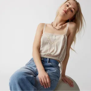 Urban Outfitters Cream Lace Trim Cropped Camisole Size Small thumbnail 3