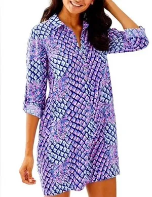 Lilly Pulitzer blue & pink pineapple print dress size Large thumbnail 1