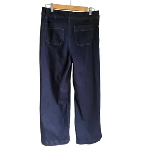 Talbots Dakota Wash Wide Leg Jeans Petite 8P Dark Wash High Rise Stretch Denim thumbnail 7