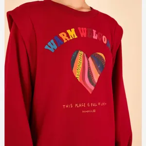 Farm Rio X Anthropologie Warm Welcome Sweatdress Sweatshirt Dress Burgundy Red thumbnail 6