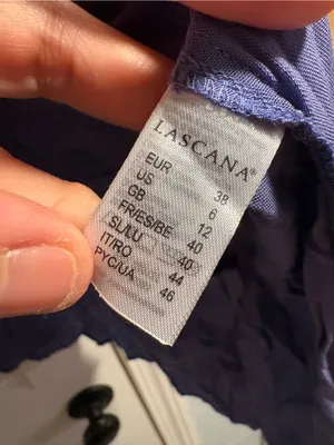 Lascana Tiered Mini Dress Women 6 Blue V-Neck Open Tie Back Short Sleeve NEW thumbnail 3