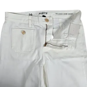 J. Crew Sailor mid-rise relaxed demi-boot jean in‎ white 26 BZ728 NWT thumbnail 4