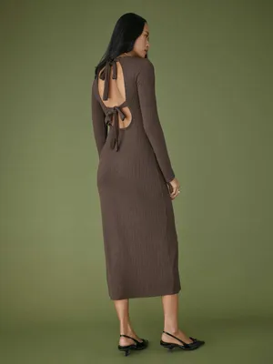Reformation Benedict midi Dress brown size small thumbnail 2