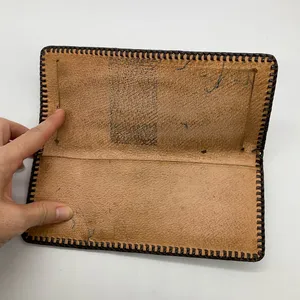 Vintage Hand Tooled Leather‎ Bill Holder Engraved Hazel Bishop thumbnail 6