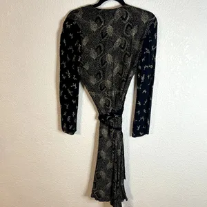 Vintage Sharon Rothfeld Sharon's World Wrap Dress Womens Size 11/12 Navy Silk thumbnail 7