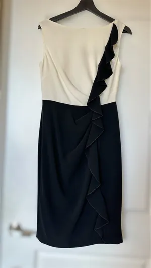 Coast London Black & Ivory Ruffle Dress US 6 Elegant Occasion Dress thumbnail 2