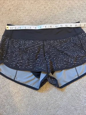 Lululemon Black and Gray Patterned Speed Up 2.5” Running Athletic Shorts thumbnail 7