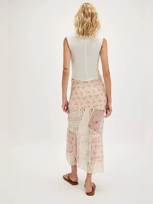 Free People Daniella Lace Maxi Skirt Large thumbnail 2