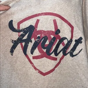 Ariat Tan Hoodie with Red Emblem size medium soft hoodie women workwear western thumbnail 2