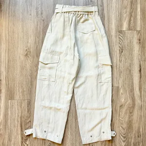 Aritzia Wilfred Kafka Linen High Rise Cargo Coastal Pants in Sand Cream Size 0 thumbnail 9