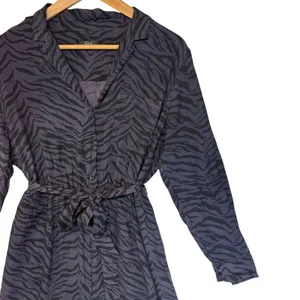 Rails Callan Charcoal Tiger Striped Belted Jumpsuit Wide Leg‎ Cropped Chic L thumbnail 4