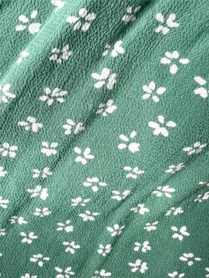 American Eagle Green Floral Tie Sleeve Smocked SquareNeck Mini Dress Size Medium thumbnail 6